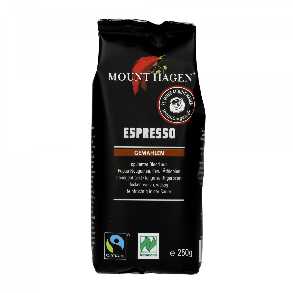 Mount Hagen Fairtrade Espresso, gemahlen, 250 gr P