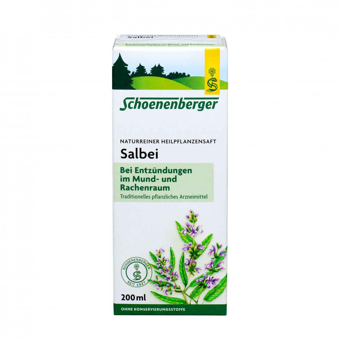 Schoenenberger Salbei-Saft, 200 ml Flasche