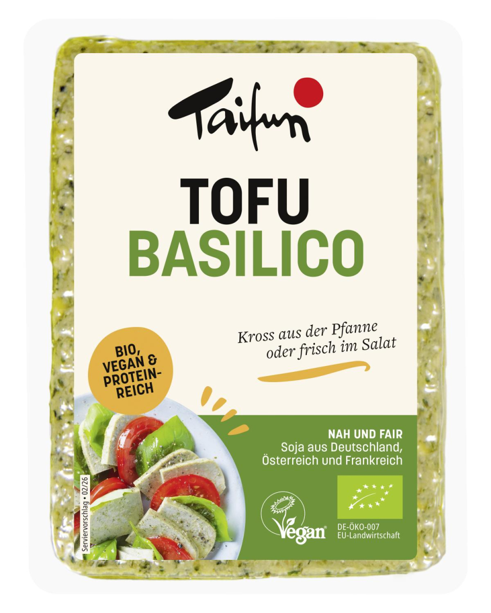 Taifun Tofu Basilico, 200 gr Packung