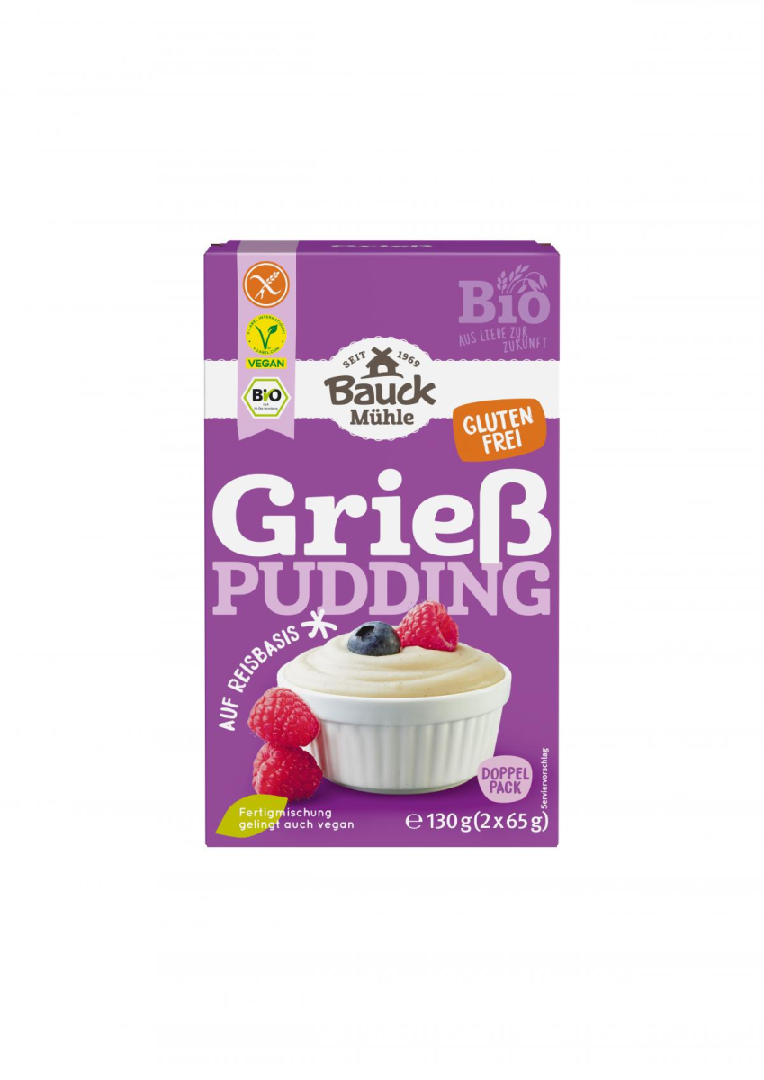 Bauck Hof Grießpudding, 130 gr Packung -glutenfrei