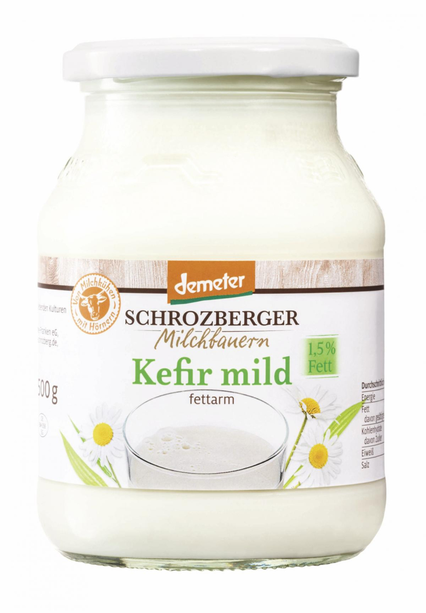 Schrozberg Milchbauern Kefir, 500 gr Glas