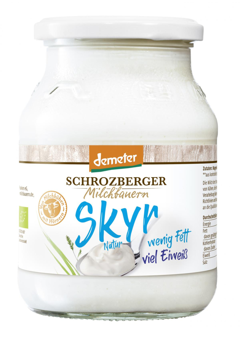Schrozberg Milchbauern Skyr natur, 500 gr Glas