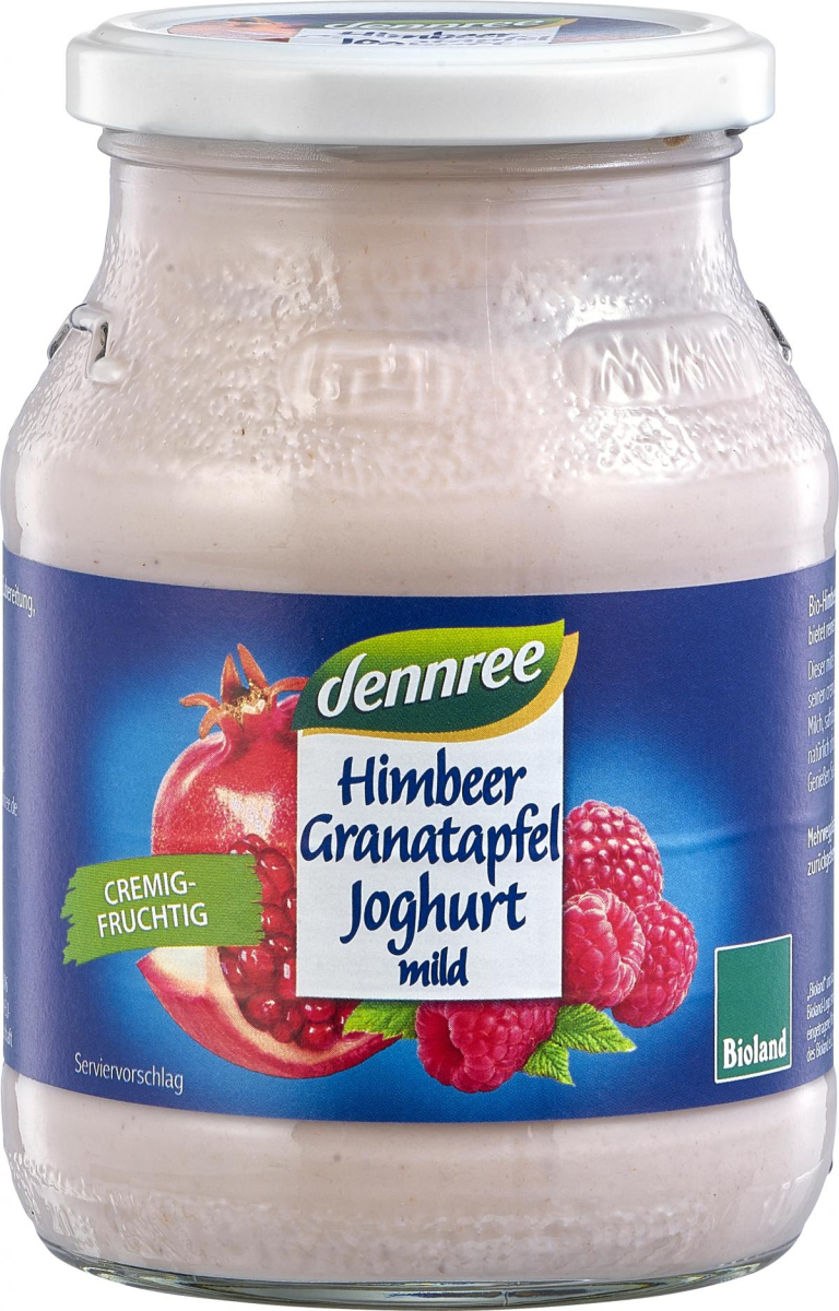 dennree Fruchtjoghurt Himbeere-Granatapfel, 500 g