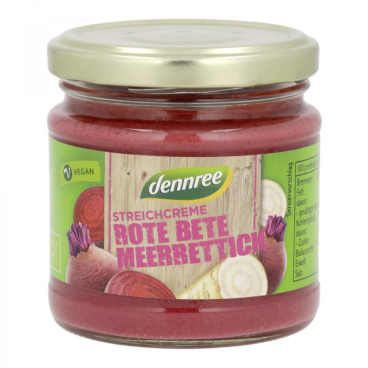 dennree Streichcreme Rote Bete Meerrettich, 180 gr