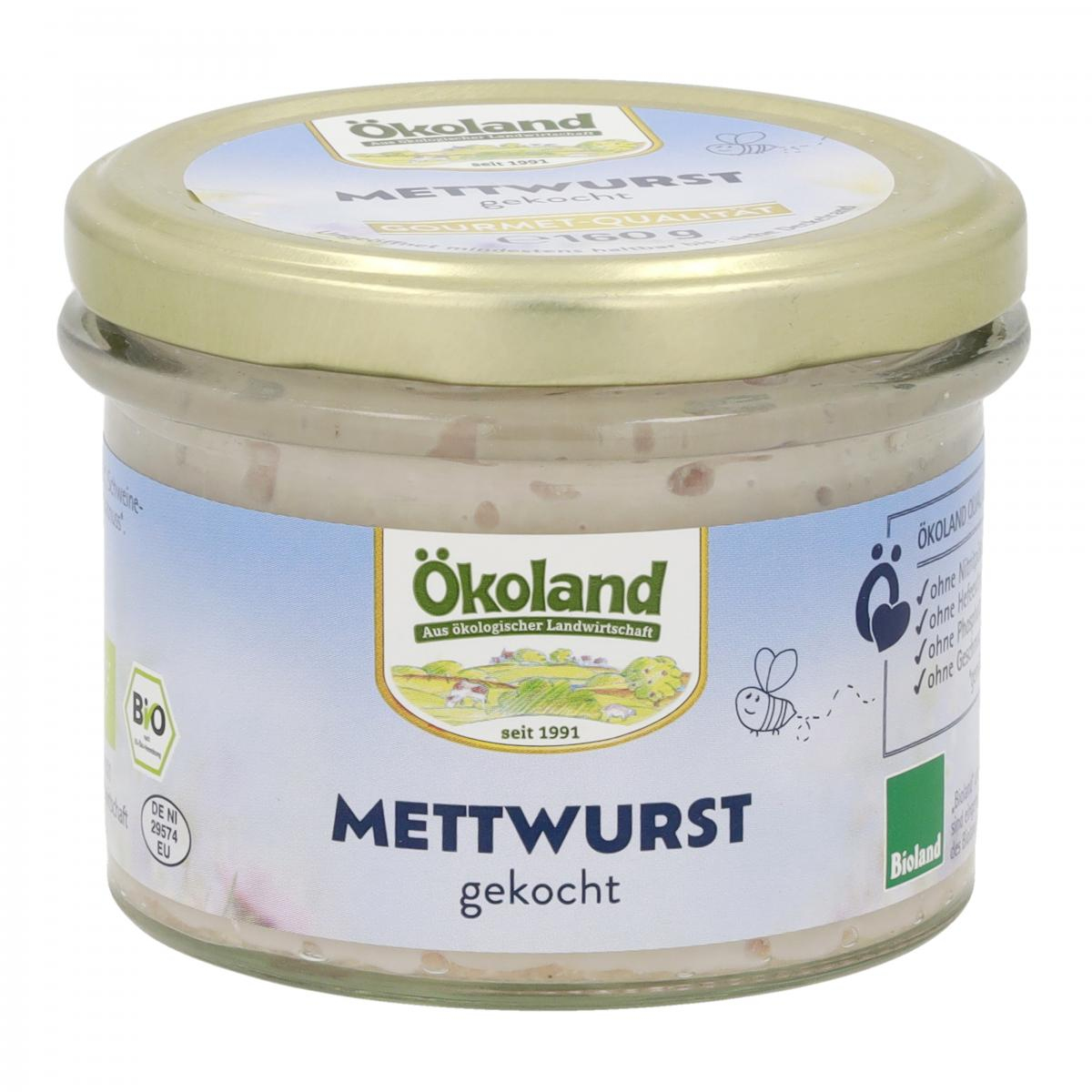 Ökoland Mettwurst gekocht - Gourmet-Qualität, 160