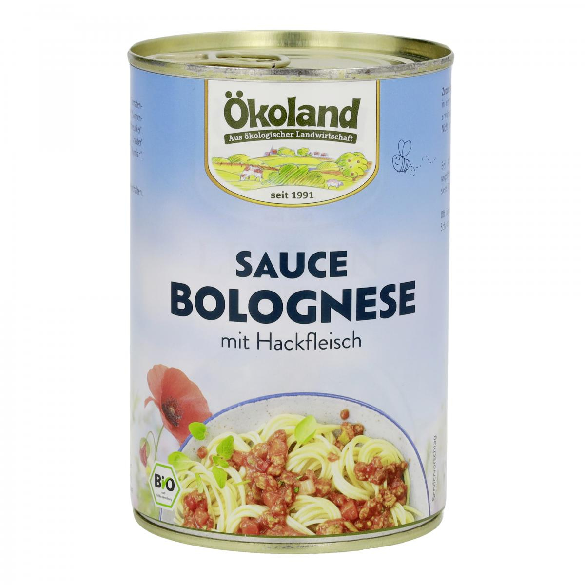 Ökoland Sauce Bolognese mit Hackfleisch, 400 gr Do
