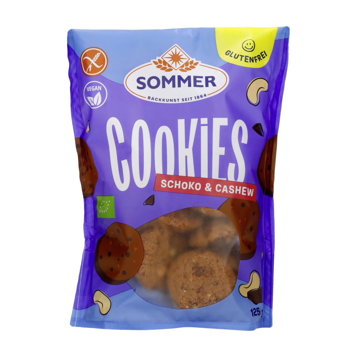 Sommer Cookies Schoko Cashew, 125 gr Packung -glut