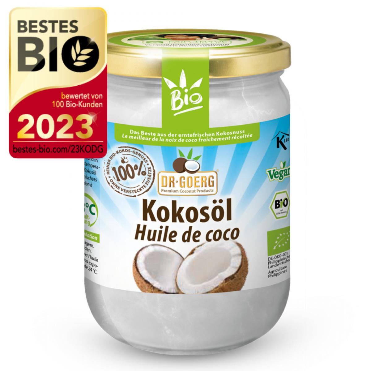 Dr. Goerg Kokosöl nativ, 0,5 ltr Glas