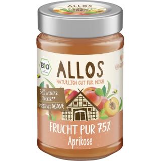 Allos Frucht Pur 75% Aprikose, 200 g Glas
