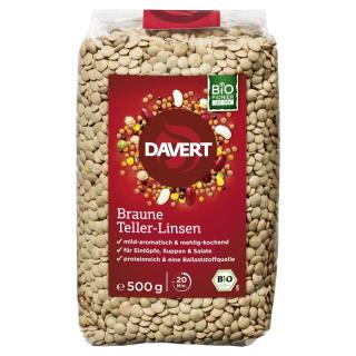 Davert Braune Teller-Linsen, 500 gr Packung
