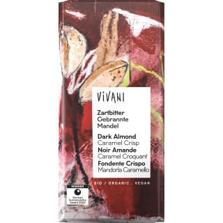 Vivani Zartbitter gebrannte Mandel, 80 gr Stück