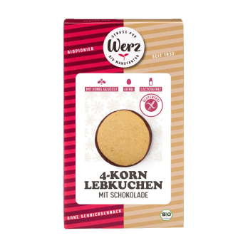 Werz 4-Korn-Honig-Mandel-Lebkuchen, 4x 25 gr Packu