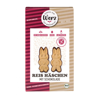 Werz Reis-Häschen mit Glasur, 125 gr -glutenfrei
