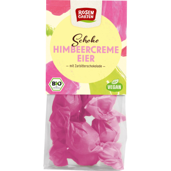 Rosengarten Zartbitter-Schoko-Eier mit Himbeercrem