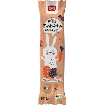 Rosengarten Zartbitter-Lolly Hase, 15 gr Stück