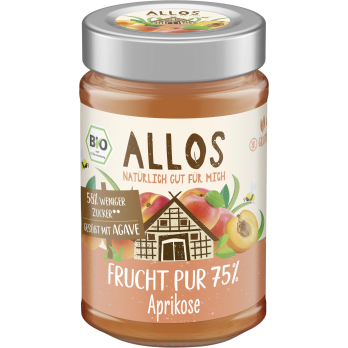 Allos Frucht Pur 75% Aprikose, 200 g Glas