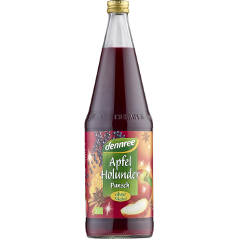dennree Apfel-Holunder-Punsch, alkoholfrei,1 ltr F