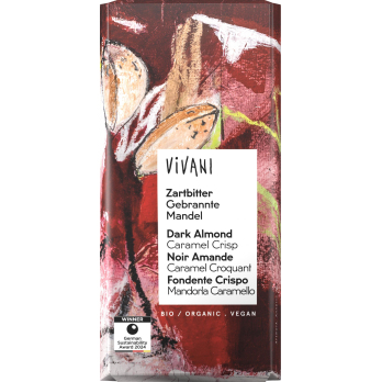 Vivani Zartbitter gebrannte Mandel, 80 gr Stück