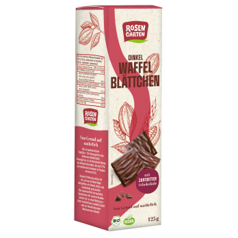 Rosengarten Waffelblättchen in Zartbitter, 125g