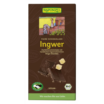 Rapunzel Zartbitterschokolade Ingwer 55% HIH, 80 g