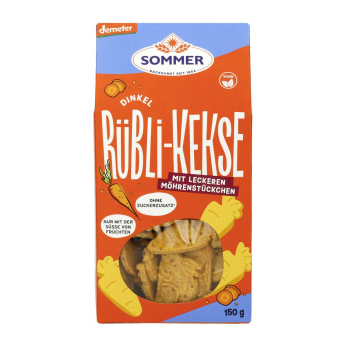 Sommer Dinkel-Rübli-Kekse, 150 gr Packung