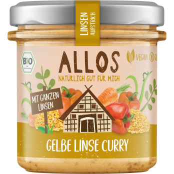Allos Linsen-Aufstrich Gelbe Linse Curry, 140 gr G