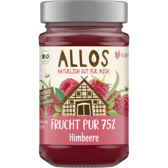 Allos Frucht Pur Himbeere, 250 gr Glas  -75% Fruch