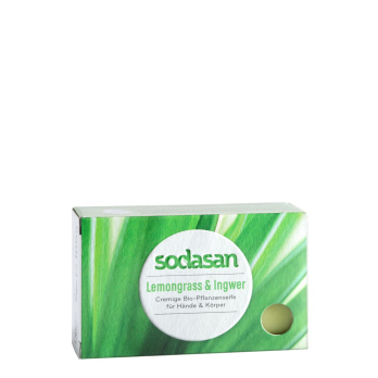 Sodasan Bio-Pflanzenseife Lemongrass im Karton, 10