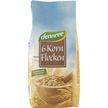 dennree 6-Kornflocken, 500 gr Packung
