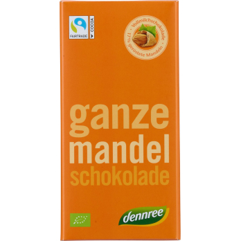 dennree Vollmilchschokolade mit ganzen Mandeln