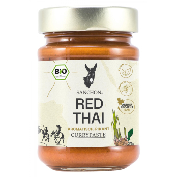 Sanchon Red Thai Curry Paste mild, 190 gr Glas