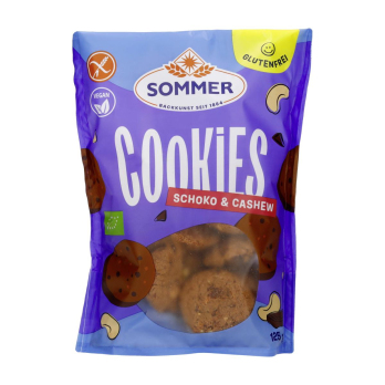 Sommer Cookies Schoko Cashew, 125 gr Packung -glut